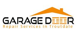 Logo for Garage Door Repair Services in Troutdale with an orange roof graphic.