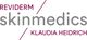 Klaudia Heidrich skinmedics Logo mit Schriftzug in Grau und Dunkelrot.