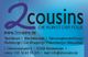 2cousins-Logo mit Kontaktinfos: Textildruck, Webdesign, Fahrzeugbeschriftung, Heidesheim.