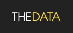 Schwarzer Hintergrund mit weißem Text "THE" und gelbem Text "DATA".