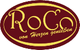 Logo mit der Aufschrift "RoCo, von Herzen genießen" in gelber Schrift auf rotem Oval.