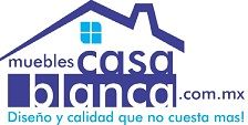 Logo de Casa Blanca: texto y diseño de casa azul. Lema: "Diseño y calidad que no cuesta más".