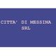Testo bianco su sfondo blu: "CITTA' DI MESSINA SRL".