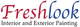 Logo: "Freshlook Interior and Exterior Painting" in red and blue text.