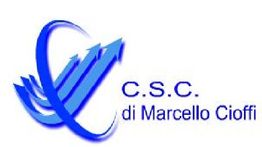 Logo blu con frecce e testo "C.S.C. di Marcello Cioffi".