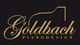 Schwarzes Logo mit goldener Schrift "Goldbach Pianodesign" und stilisiertem Flügelumriss.