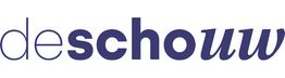 Logo met de tekst "deschouww" in donkerblauw.
