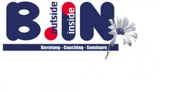Logo B.I.N mit Blume, Text: "outside inside" und "Beratung - Coaching - Seminare".