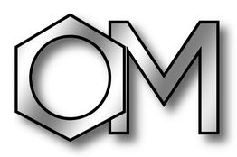 Logo mit silbernem Hexagon und Buchstabe M, verbunden durch minimalistische Linien.