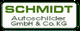 Logo mit grünem Text: "Schmidt Autoschilder GmbH & Co. KG" auf weißem Hintergrund.