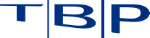 Logo mit blauen Buchstaben: TBP.