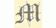Buchstabe "M" in gotischer Schrift mit vierzackigem Stern im Hintergrund.