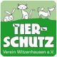 Grafik mit Tierschutz-Logo: Kaninchen, Katze, Hund auf grünem Hintergrund, Verein Witzenhausen.
