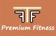 Logo mit stilisiertem "FF" und Text "Premium Fitness" auf braunem Hintergrund.