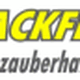 Text: "BACKFEE.de ...einfach zauberhaft Backen!" mit Zauberstab und Sternen-Elementen.