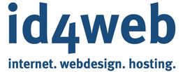 Logo mit Text: "id4web" und darunter "internet. webdesign. hosting."