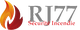 Logo RJ77 avec flamme stylisée et texte "Sécurité Incendie".