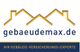Logo von gebaeudemax.de mit Hausdächern und Slogan „Ihr Gebäude-Versicherungs-Experte“.