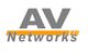 Logo mit der Aufschrift "AV Networks", grauer Text mit orangem Unterstrich.