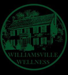 Green logo featuring a house with text "Williamsville Wellness" below it.
