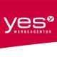 Rotes Logo mit weißem Text: "yes WERBEAGENTUR" und einem kleinen "y" im Kreis.