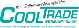Logo von CoolTrade Germany GmbH mit dem Text "Ihr Supermarktdienstleister" und Services.