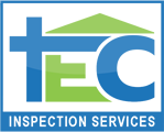 Logo of TEC Inspection Services with blue and green design elements.