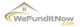 Logo of WeFunditNow.com with a house graphic in gray and yellow.