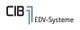 Logo mit dem Text "CIB EDV-Systeme" in schwarzer und blauer Schrift auf weißem Hintergrund.