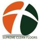 Logo of Supreme Clean Floors with an orange and green abstract circular design.