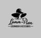 Logo von Lamm-Pion: Frau mit Hut, Text "Ledermoden & Accessoires" in Schwarz auf Grau.