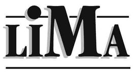 Schwarzer Text "LiMa" mit Schatteneffekt zwischen zwei horizontalen Linien auf weißem Hintergrund.