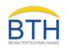Logo mit den Buchstaben BTH und Text "Behältertechnik Haase", darüber ein gelber Bogen.