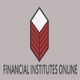 Logo: abstract red building shape with "Financial Institutes Online" text below.