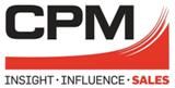 Logo mit "CPM" in Schwarz, rotem Bogen und den Worten "Insight", "Influence", "Sales".