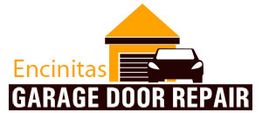 Logo of Encinitas Garage Door Repair with a car and garage icon.
