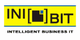 Logo mit gelbem Hintergrund: "INI[ ]BIT", darunter "INTELLIGENT BUSINESS IT" in Schwarz.