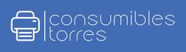 Logo de "Consumbiles Torres" con ícono de impresora en fondo azul.