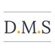 Logo avec les lettres D.M.S et des points orange entre elles, encadré de lignes horizontales.