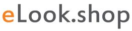 Schriftzug "eLook.shop" in grau mit einem orangefarbenen Buchstaben "e" auf weißem Hintergrund.