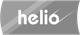 Logo mit dem Schriftzug "helio" auf grauem Hintergrund mit diagonalen Linien.