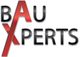 Logo mit dem Text "BAU XPERTS" in schwarzen und roten Buchstaben auf weißem Hintergrund.