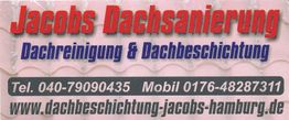Jacobs Dachsanierung: Dachreinigung & Beschichtung, Hamburg. Tel: 040-79090435, Webseite vorhanden.