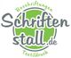 Logo von "Schriftenstall.de" mit grünem Kreis, Schriftzug und den Worten "Beschriftungen" und "Textildruck".