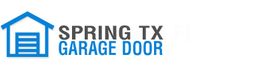 Logo with a blue house icon and text: "SPRING TX GARAGE DOOR."