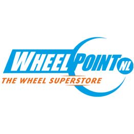 Logo van Wheelpoint.nl met blauwe tekst en oranje slogan: "The Wheel Superstore".