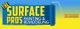 "The Surface Pros Painting & Remodeling logo with a paint roller on blue and yellow background."