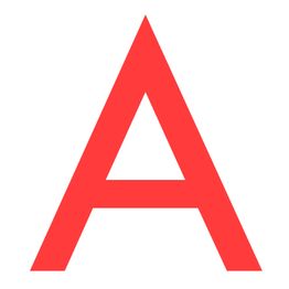 Ein großes rotes "A" auf weißem Hintergrund.
