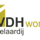 Logo van VDH Wonen Makelaardij met huispictogram en gele accenten.