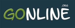 Textgrafik: "GO ONLINE .ORG" in grüner und weißer Schrift auf dunkelblauem Hintergrund.
